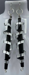 Earrings | 1-Of-A-Kind by Lillie Pearl Black Cylinder Aluminum Strip