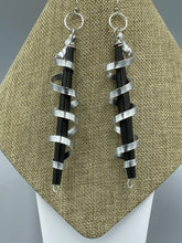 Load image into Gallery viewer, Earrings | 1-Of-A-Kind by Lillie Pearl Black Cylinder Aluminum Strip
