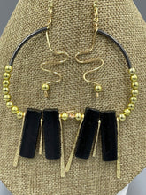 Load image into Gallery viewer, Earrings | 1-Of-A-Kind by Lillie Pearl | Jumbo &quot;C&quot; Shape Open Metal Beaded Hoops
