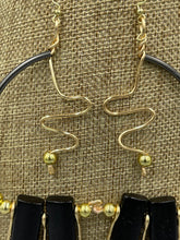 Load image into Gallery viewer, Earrings | 1-Of-A-Kind by Lillie Pearl | Jumbo &quot;C&quot; Shape Open Metal Beaded Hoops
