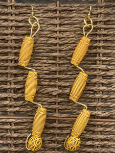 Earrings Triple Zig-Zag Engraved Tumblers