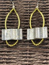 Load image into Gallery viewer, Earrings Speckled Gold Silver Open Book
