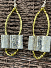 Load image into Gallery viewer, Earrings Speckled Gold Silver Open Book
