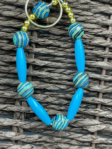 Earrings Turquoise Tumbler & Evil Eye Beads