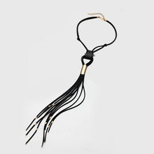 Load image into Gallery viewer, Black Suede Tassel Necklace
