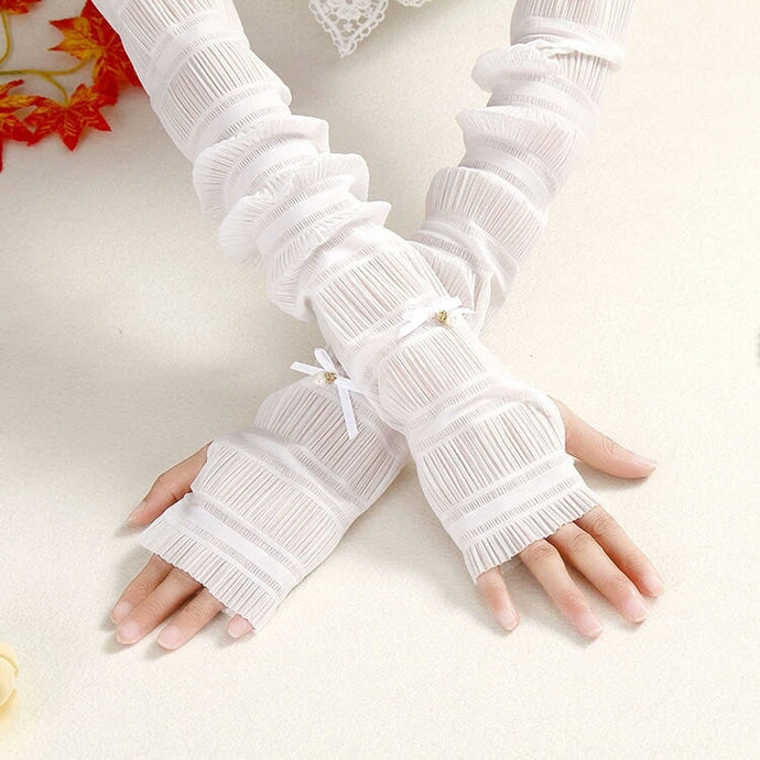 Thin Half Fingers Sunscreen Gloves