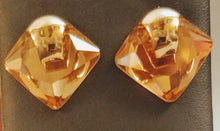 Load image into Gallery viewer, Square Rhinestone Push Back Studs Gold Plated Earrings
