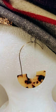 Load image into Gallery viewer, Half Moon Acrylic C-Hook Slide Throughs Gold Plated Earrings
