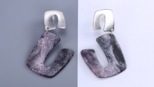 Load image into Gallery viewer, U-Shaped Acylic Original Danglers Silver Plated Push Back Earrings
