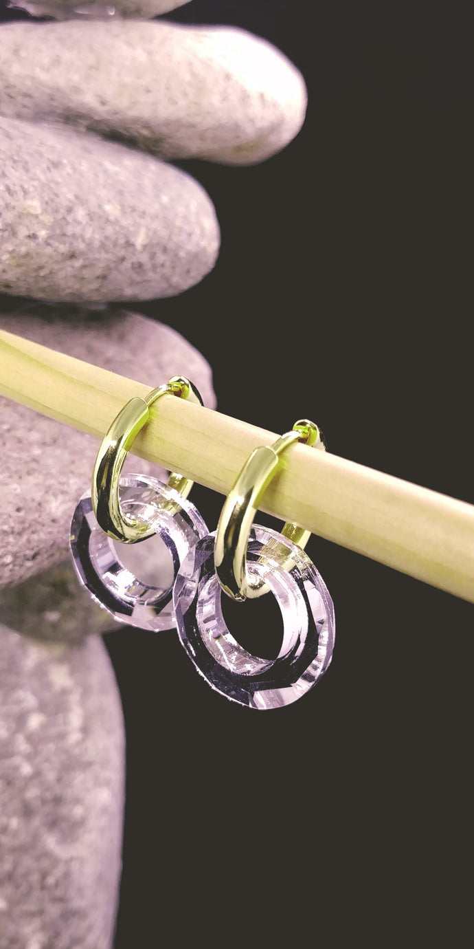 Earrings Transparent Ring & Hoop Danglers