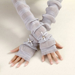 Thin Half Fingers Sunscreen Gloves