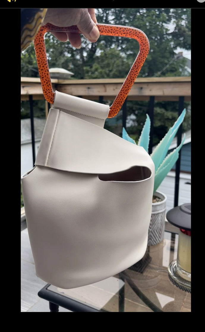 Angled Acrylic Handle Irregular Vegan Bucket