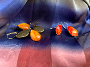 Earrings Sunburst Leaf Fossil Danglers