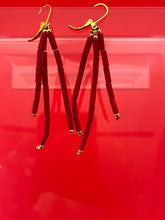 Load image into Gallery viewer, Earrings Natural Red Coral Beaded Tubes
