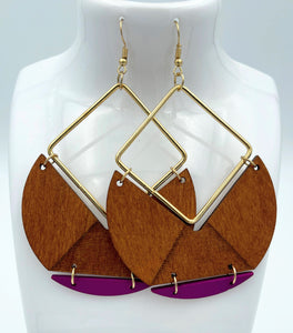 Earrings Oversized Wooden Danglers