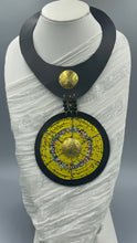 Load image into Gallery viewer, Necklace Masai Yellow Bead Black Leather
