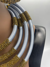 Load image into Gallery viewer, Necklace Earring Bracelet 3 Pc. Set African Beads &amp; Thread
