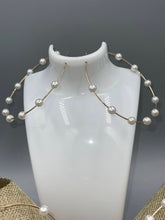 Load image into Gallery viewer, Earrings Open Hoops | Scattered Simulated Pearls
