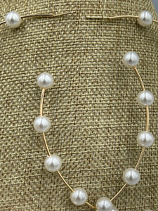 Earrings Open Hoops | Scattered Simulated Pearls