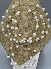 Load image into Gallery viewer, Earrings Open Hoops | Scattered Simulated Pearls
