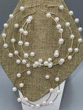 Load image into Gallery viewer, Earrings Open Hoops | Scattered Simulated Pearls
