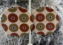 Load image into Gallery viewer, Earrings Natural Polished Wood Ethnic Painted Patterns
