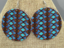 Load image into Gallery viewer, Earrings Natural Polished Wood Ethnic Painted Patterns
