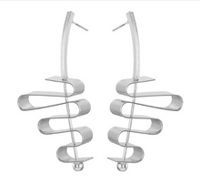 Load image into Gallery viewer, Flex-Spin Ribbon-N-A Sky Dangler Push Back Stud Earrings
