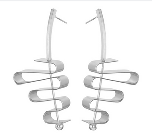 Flex-Spin Ribbon-N-A Sky Dangler Push Back Stud Earrings