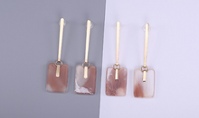 Load image into Gallery viewer, Acrylic Original Danglers Copper Metal Gold Plated Push Back Earrings
