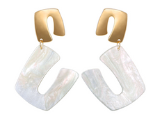 Load image into Gallery viewer, U-Shaped Acylic Original Danglers Silver Plated Push Back Earrings
